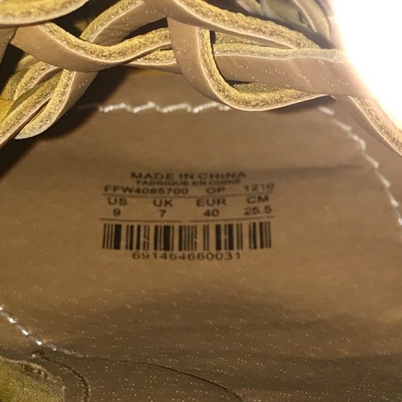 FOSSIL Harmony Hurache Yellow Leather Wedges - Picture 7 of 8